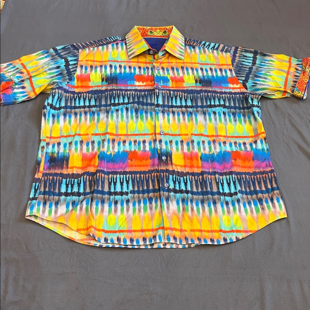 Bugatchi Vibrant Multicolor Button Down Shirt - image 5